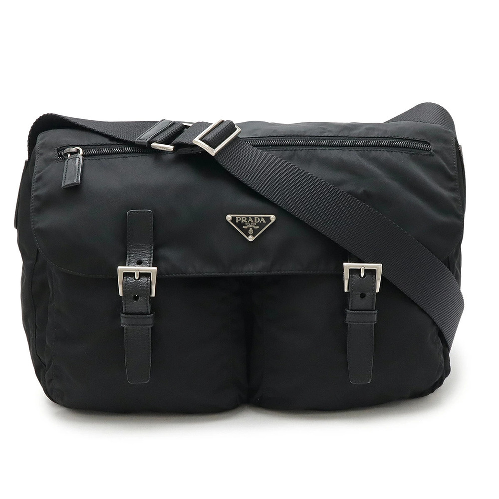 Prada VELA SPORT Messenger Crossbody Leather NERO Black